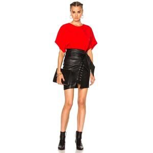 IRO Izya Short Sleeve Top in Red Women's Size FR 38 / US 6